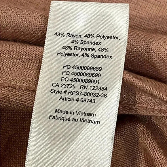 🍀2/$22 ARTIZIA WILFRED FREE Dress Mini V neck Minimalist Tan Knit Womens Small - Picture 6 of 10